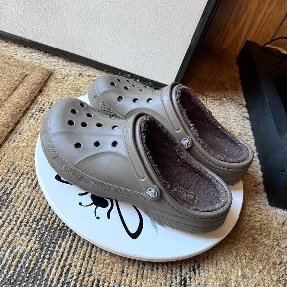 Crocs Classic Fleece Lined Clogs Mens Size 11 M Fuzzy Olive Green - Picture 14 of 16